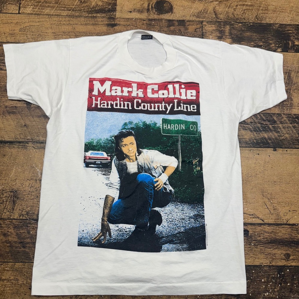 Mark Collie Hardin County Line 1990 Vintage T Shirt XL Screen‎ Stars Made USA